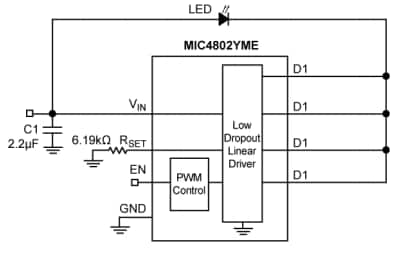 原理图 - Microchip Technology MIC4802 WLED驱动器